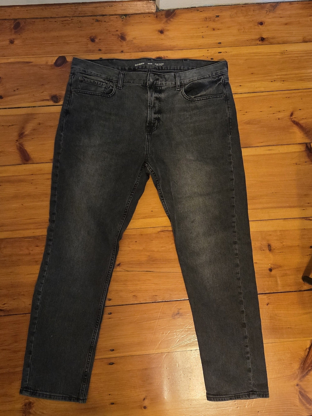 Old Navy Men's Washed Black Slim Taper Jeans